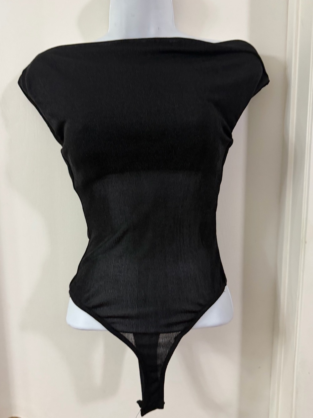 Black Women's Off Shoulder Bodysuit